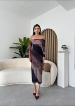 Sevilla Madonna Yaka Tül Elbise - Görsel 3