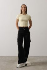 Kemerli Cargo Pantolon - Siyah