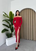 Vasco Madonna Drapeli Elbise - Görsel 3