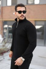 Erkek Zip Yaka Beli Lastikli Polar - Görsel 2