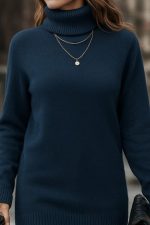 Kadın Uzun Kollu Balıkçı Yaka Triko Bluz - Görsel 2