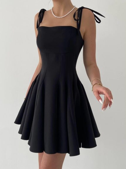 Clara Askılı Mini Elbise