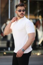 Erkek Yakası Fermuarlı Kısa Kollu T-shirt - Görsel 2