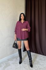 Fuşya Işıltılı Gömlek - Görsel 2