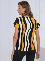 Kadın Kısa Yarasa Kol Bisiklet Yaka Süprem Bluz - Görsel 2
