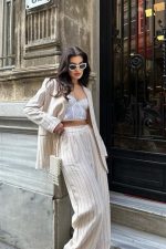 Çizgili Keten Takım 9425-22 - Görsel 3