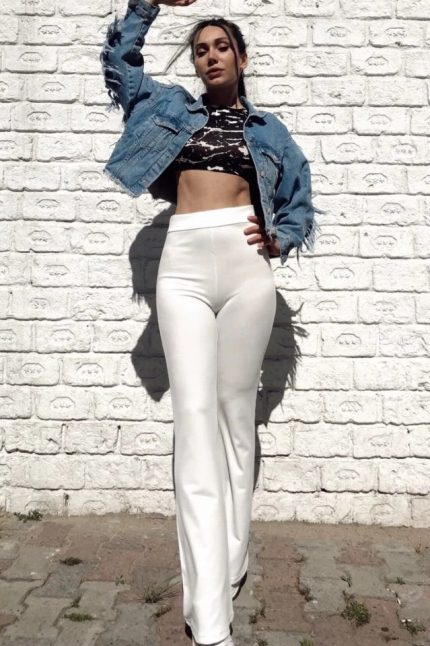 Kadın Yüksek Bel Krep Kumaş Bol Paça Pantolon