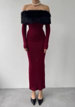 Bestia Straplez Tüy Detaylı Elbise - Görsel 3