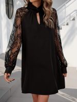 Kadın Uzun Kollu Damla Detaylı Sandy Mini Elbise - Görsel 2