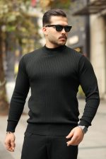 Erkek Yarım Balıkçı Yaka Fitilli Triko