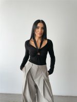 SANDY BODYSUİT ÖNDEN BAĞLAMA DETAYLI - Siyah