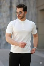 Erkek Kısa Kollu Hakim Yaka önü Düğmeli Viskon Bluz