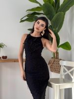 Lers Çiçek Detaylı Elbise - Görsel 3