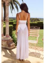 Kadın File Ve Sendy Kumaş Broş Detaylı Transparan Pareo - Görsel 2