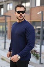 Erkek Selanik Örme Bisiklet Yaka Triko - Görsel 2