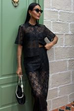 Pantolonu Astarlı Dantel İkili Takım 10119 - Görsel 2