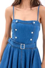 7363 KOT ELBİSE-MAVİ - Görsel 3