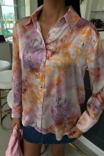 Batik Desenli Saten Gömlek 3409 - Görsel 3