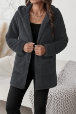 Kadın Uzun Kollu Kapşonlu önden Fermuarlı Cepli Welsoft Ceket - Görsel 2