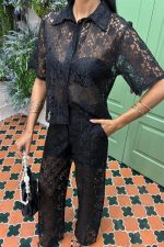 Pantolonu Astarlı Dantel İkili Takım 10119 - Görsel 3