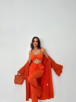 KRINKILL BÜSTİYER-PANTOLON-KİMONO TAKIM - Orange - Görsel 3