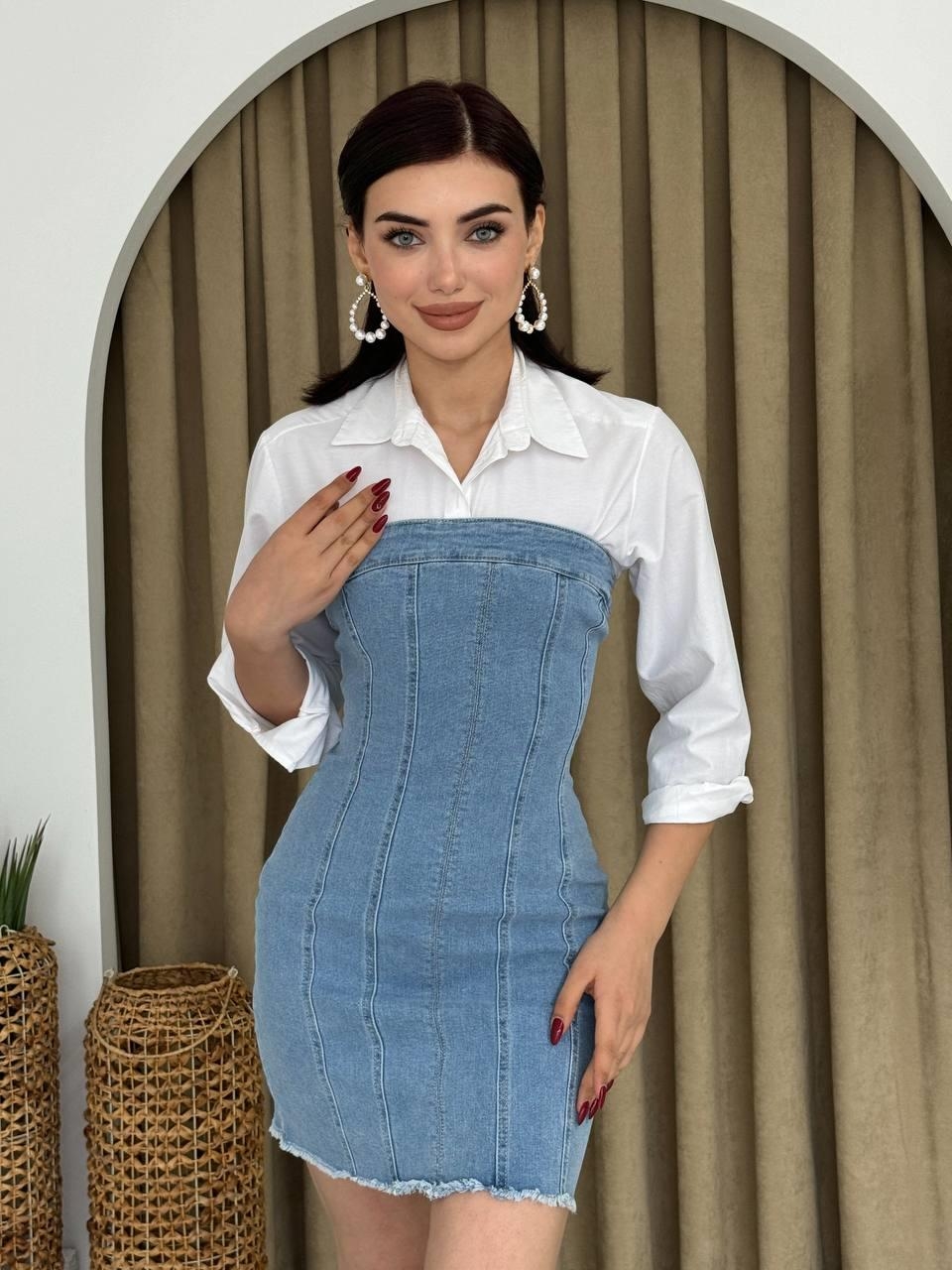 3bb3d8025ff5a6095afc Vinna Straplez Kot Mini Elbise - Görsel 1