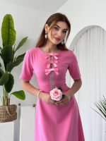 Wera Taşlı Fiyonk Detaylı Elbise - Görsel 3