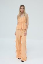 Fiyonklu Bluz Takım - Kavuniçi