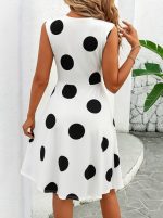 Kadın Sıfır Kollu önden çapraz Detaylı Leopar Desenli Süprem Elbise - Görsel 2