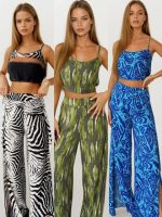 Kadın Dokuma Viskon Yırtmaç Detaylı Takım - Görsel 2