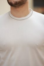 Erkek Bisiklet Yaka Ribanalı Kısa Kollu Tshirt - Görsel 3