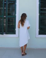 Kadın Tek Omuzu Açık Askılı Asimetrik Kesim Detaylı Bluz - Görsel 3