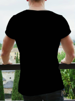 Erkekkısa Kollu Yuvarlak Yaka Desenli Viskon T-shirt - Görsel 3