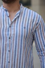 Erkek Hakim Yaka çok Renkli Gömlek - Görsel 3