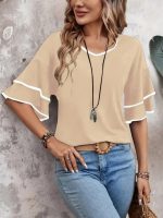 Kadın Kısa Kollu V Yakalı Viskon Bluz - Görsel 2