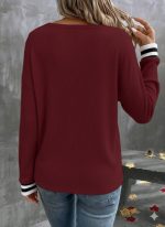 Kadın Uzun Kollu V Yakalı Waffle Bluz - Görsel 2