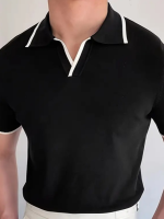 Erkek Uzun Kollu Yakalı Triko Bluz - Görsel 2