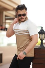 Erkek çizgi Desenli Yakalı Kısa Kollu T-shirt - Görsel 2