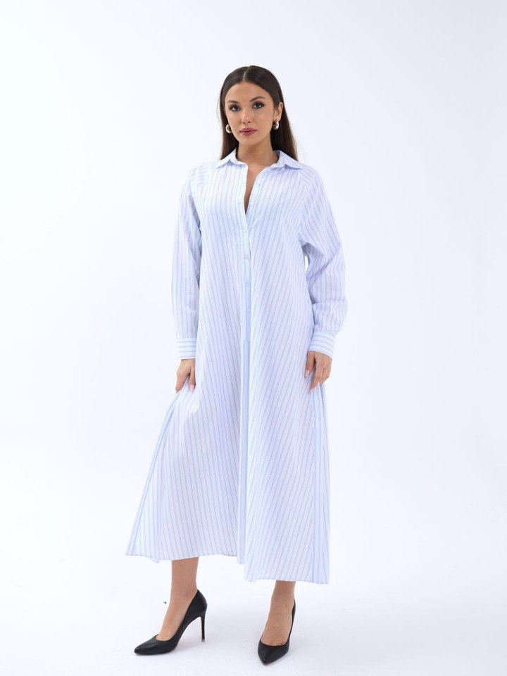 43af11e5f29310e865f0 5857 ELBİSE-ATLANTA ÇİZGİLİ - Görsel 1