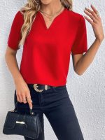 Kadın Kısa Kollu V Yakalı Ithal Krep Elbise