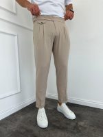 Erkek Bel Toka Detaylı Pileli Old Money Pantolon - Görsel 2