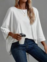 Kadın Truvakar Kollu Bisiklet Yaka Viskon Bluz - Görsel 3