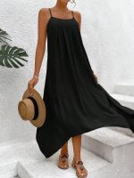 Kadın Ip Askılı V Yakalı Asimetrik Detaylı Aerobin Elbise - Görsel 2