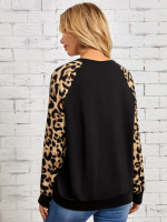 Kadın Uzun Kollu Bisiklet Yaka Reglan Kol Viskon Bluz - Görsel 2