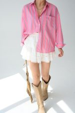 Cepli Gömlek - Pembe-Mavi