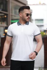 Erkek Yakalı Kagi Kumaş Kısa Kollu T-shirt