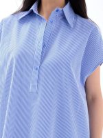 7450 ELBİSE-MAVİ BEYAZ ÇİZGİLİ - Görsel 2