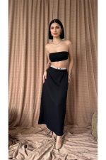 Siyah Beli Lastikli Etek