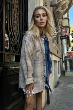 Bej Kot Garni Parçalı Gömlek - Görsel 3