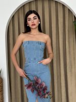 Sonic Straplez Elbise - Görsel 3